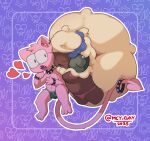 absurd_res anthro arm_tattoo boxer_briefs bracelet clothing collar duo ear_piercing eyewear face_squish fangs fluffy furgonomic_piercing furgonomics generation_1_pokemon generation_5_pokemon glasses heart_symbol hearts_around_head hi_res highlights_(coloring) horn horn_piercing hug humanoid jewelry legendary_pokemon looking_at_another male mew_(pokemon) navel nintendo nonbinary_(lore) panties piercing pokemon pokemon_(species) pokemorph pubes rectangular_glasses shoulder_tattoo spade_tail spiked_bracelet spiked_collar spikes squish sunny_(artist) sunny_(sunny) surprise_hug tail tattoo teeth underwear whimsicott