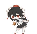  1girl animated animated_gif black_hair black_ribbon black_skirt black_wings blush_stickers chibi closed_mouth collared_shirt commentary_request dancing feathered_wings full_body hat holding holding_leaf jitome leaf leaf_fan legs_apart looking_at_viewer looping_animation lowres neck_ribbon puffy_short_sleeves puffy_sleeves qiukui022 red_eyes red_hat ribbon see-through_clothes shameimaru_aya shirt shoes short_hair short_sleeves skirt smile solo thighhighs tokin_hat touhou white_shirt white_shoes white_thighhighs wings 