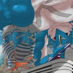  anthro balls boat building building_penetration city destruction digimon digimon_(species) erection exveemon genitals hi_res looming low-angle_view macro male mfive_(artist) muscular muscular_anthro muscular_male nude penis solo vehicle vein veiny_penis watercraft 