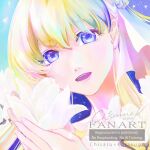  1girl agnes_claudel air_shakur_(belphegor's_prime)_(umamusume) air_shakur_(umamusume) blonde_hair blue_eyes braid bun_with_braided_base chisarune close-up commentary_request eiyuu_densetsu flower hair_between_eyes hair_bun holding holding_flower kai_no_kiseki kuro_no_kiseki_(series) long_hair open_mouth single_hair_bun single_side_bun smile solo watermark white_flower 