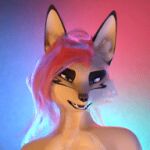  3d_(artwork) 3d_animation animated anthro canid canine canis claws digital_media_(artwork) female fox fur hair impreza looking_at_viewer low_res mammal multicolored_body multicolored_fur nude outside pink_hair short_playtime simple_background solo tan_body tan_fur thumbnail tridognait 