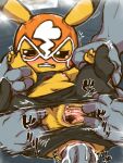 anal anal_penetration arena beady_eyes bestiality blush bodily_fluids bottomwear clenched_teeth clitoris clothed clothing clothing_lift cosplay_pikachu_(costume) cum cum_from_ass cum_in_ass cum_inside diru duo ejaculation erect_nipples female female_penetrated feral feral_penetrated fleshlight_position generation_1_pokemon genital_fluids genitals grey_body grey_hands grey_penis hi_res holding_character humanoid humanoid_genitalia humanoid_hands humanoid_on_feral humanoid_penetrating humanoid_penetrating_feral humanoid_penis inner_labia larger_male looking_down low-angle_view lucha_libre_mask machamp male male/female male_penetrating male_penetrating_female mask navel nintendo nipple_slip nipples onomatopoeia pants penetration penile penile_penetration penis pikachu_libre pokemon pokemon_(species) restrained_arms sex shirt shirt_lift size_difference smaller_female sound_effects sports_mask sportswear spread_legs spread_vulva spreading tears teeth text tight_bottomwear tight_clothing topwear torn_bottomwear torn_clothing torn_pants tremble_spikes urethra vaginal_canal vulva wrestling_mask yellow_body