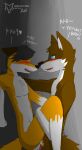  anthro canid canine dialogue duo fox fur hi_res male male/male mammal orange_body orange_fur zafox_id 