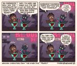 2025 ambiguous_gender bar bat bat_wings black_body blood_in_glass bow_tie brown_body comic curse dialogue drinking_straw_in_mouth duo ear_tuft fangs feral frederick_(morteraphan) humor inside male mammal membrane_(anatomy) membranous_wings morteraphan no_pupils signature speech_bubble teeth tuft vampire wings