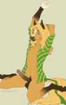  animated anthro balls blonde_hair blue_eyes butt clothed clothing confused_face confused_look digital_media_(artwork) equid equine erection fur genitals golden_wing hair hooves horse liowako looking_at_viewer male mammal nude penis shirt simple_background solo stretching throbbing_penis topwear 