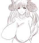  anila_(granblue) animal_humanoid aoshi_kn big_breasts bovid bovid_humanoid breasts caprine caprine_humanoid female hair huge_breasts humanoid inverted_nipples long_hair mammal mammal_humanoid monochrome nipples nude solo 