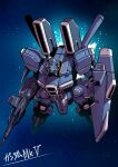  beam_rifle energy_gun glowing glowing_eyes gun gundam gundam_mk_v gundam_sentinel highres holding holding_weapon mecha no_humans shield solo space tukiwani weapon 