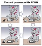  2021 anthro arrow canid canine cellphone comic distracted drawing drawing_tablet english_text fox hair hi_res male mammal narrowed_eyes phone shreddy_(shreddyfox) shreddyfox smartphone solo sound_effects text 