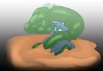  anthro coiling coiling_another coiling_around_body digital_media_(artwork) dracour dragon duo felpur fur green_body grey_body hair hi_res horn long_tail lying male male/male mammal mythological_creature mythological_scalie mythology nude on_front outside procyonid quicksand raccoon reptile sand scales scalie serpentine simple_background sinking smile stuck tacokurt tail teal_body 