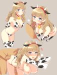  1boy 1girl animal_ears animal_print armpit_crease arms_behind_back bangs bell bell_collar bikini bikini_aside blunt_bangs blur_censor blush bouncing_breasts breasts breasts_outside censored chinese_zodiac cleavage closed_mouth collar cow_ears cow_horns cow_print cowboy_shot cropped_legs cropped_torso eyebrows_visible_through_hair fake_animal_ears fake_horns fellatio from_above from_side hair_over_shoulder hairband heart hetero highres horns large_breasts leaning_forward light_brown_hair looking_at_viewer looking_back looking_up lower_body mewkledreamy motion_lines multiple_views nipples nose_blush open_mouth oral outstretched_arms penis red_collar red_hairband sbs sex sex_from_behind simple_background smile solo_focus spoken_heart standing standing_sex star_(symbol) star_in_eye swimsuit symbol_in_eye thighhighs tsukishima_maira year_of_the_ox 
