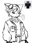 alternate_species anonymous_artist anthro felid feline furrification hand_in_pocket hi_res infnixx_(infuhi) lynx male mammal pockets question_mark roblox roblox_avatar robloxian sketch solo teasing tongue tongue_out