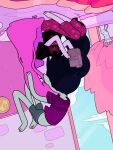  2018 3:4 adventure_time black_body black_skin candy candy_humanoid candy_people_(at) cartoon_network clothing dessert discount-supervillain duo female female/female floating food food_creature food_humanoid grey_body grey_skin humanoid humanoid_pointy_ears kissing living_candy machine marceline_abadeer not_furry pajamas pink_body pink_skin princess_bubblegum romantic_couple suspended_in_midair upside_down vampire 