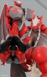  3d_(artwork) anthro big_breasts bodily_fluids breasts comic cum digital_media_(artwork) dragon duo ejaculation exeter female genital_fluids hi_res male male/female muscular shinning thick_thighs valorlynz 