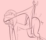 anthro atomic_wedgie avian avian_demon bird butt butt_slap chest_tuft clothed clothing featureless_chest female hanging_wedgie hellaverse helluva_boss humiliation octavia_(helluva_boss) owl owl_demon sketch sketchy slap solo spanked_butt spanking tuft underwear underwear_only unknown_artist wedgie