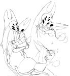 2026 2_horns 6_eyes 6_legs ambiguous/ambiguous ambiguous_gender anthro arachnid arthropod arthropod_abdomen arthropod_taur black_eyes blush blush_lines bodily_fluids bottomless bottomless_taur chest_grab cloak clothed clothing daughter_(lore) digital_media_(artwork) evil_otter eyes_closed face_lick female_(lore) hand_on_back heart_symbol herrah_(hollow_knight) holding_another holding_butt holding_partner hollow_knight_(franchise) horn hornet_(hollow_knight) incest_(lore) kissing licking mandibles monochrome mother_(lore) mother_and_child_(lore) mother_and_daughter_(lore) multi_eye nude_anthro open_mouth parent_(lore) parent_and_child_(lore) parent_and_daughter_(lore) saliva saliva_string simple_background size_difference sketch sketch_page spider tail tail_motion tailwag taur team_cherry tongue white_background white_body white_cloak white_clothing white_head