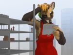 african_wild_dog anthro breasts brown_body brown_fur building canid canine city claws clothed clothing confusion construction construction_site construction_worker crate digital_media_(artwork) extreme_size_difference female female_anthro finger_claws fur gentle_giant green_eyes green_hair group hair hi_res human inner_ear_fluff ipoke larger_anthro larger_female macro macro_anthro macro_female male mammal multicolored_body multicolored_fur orange_hair outside reading size_difference smaller_human smaller_male tan_body tan_fur tuft white_body white_fur