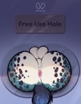  akio anthro anus backsack balls blue_body blue_fur butt canid canine free_use fur genitals hi_res hole_(anatomy) hole_in_wall hybrid hyena knot male mammal markings plaque shorple sign solo spots spotted_body spotted_fur 