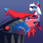 1:1 2025 ambiguous_gender blue_body blue_ears blue_pupils blue_sclera blue_tongue blue_wings claws clown_nose clown_wig feral generation_3_pokemon hair hi_res latias legendary_pokemon motherlatias multicolored_body multicolored_ears nintendo pokemon pokemon_(species) pupils red_wings solo tongue trash_can two_tone_body two_tone_ears two_tone_wings white_claws white_ears white_eyes white_hair wings