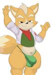 absurd_res alpha_channel banana_hammock big_bulge bulge canid canine clothing fox fox_mccloud hi_res male male_thong mammal nintendo solo spicynslim star_fox thong tummy_out underwear