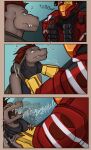 absurd_res alien anthro armor colored comic duo faceless_character faceless_human faceless_male halo_(series) hi_res human humor kig-yar kraujas male male_anthro male_human mammal microsoft neck_grab question_mark revenge ruuhtian scalie sharp_teeth spartan_(halo) strangling teeth xbox_game_studios