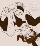 anthro blush blush_lines bunny_costume clothing costume cunnilingus delivery_(commerce) delivery_employee easter easter_bunny fan_character female gag gagged hi_res holidays human lagomorph male male/female mammal muscular muscular_male oral pandadough pigtails sex shocked size_difference smaller_female vaginal