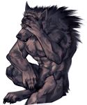  abs animal_genitalia anthro balls canid canine canis genitals hi_res male mammal muscular muscular_anthro muscular_male nmvsolidus nude pecs sheath simple_background solo were werecanid werecanine werewolf white_background wolf 