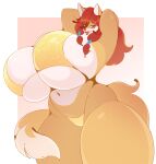 absurd_res anthro big_breasts bikini bikini_bottom bikini_top blue_eyes blush braided_hair breasts canid canine canis clothed clothing countershade_face countershade_torso countershading digital_media_(artwork) dipstick_tail female female_anthro fur gold_bikini gold_bikini_bottom gold_bikini_top golden_week hair hands_behind_head hi_res huge_breasts irisu licking licking_lips lips long_hair looking_at_viewer mammal markings navel red_hair red_wolf simple_background smile solo swimwear tail tail_markings thick_bottom_lip tongue tongue_out two-piece_swimsuit wolf wolf_nanaki