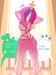  absurd_res bdsm bondage bound breasts chapaevv clothed clothing crown dialogue digital_media_(artwork) english_text equestria_girls female friendship_is_magic hair hasbro headgear hi_res human mammal my_little_pony partially_clothed princess_cadance_(mlp) queen_chrysalis_(mlp) restraints rope rope_bondage rope_harness shining_armor_(mlp) simple_background solo speech_bubble text 