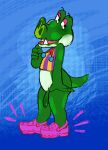  2020 animal_crossing anthro boots_(animal_crossing) bottomless clothed clothing crocodilian footwear genitals hi_res kaboozey male nintendo partially_clothed penis reptile scalie shoes solo teeth video_games 