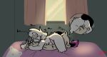 ambiguous_fluids anal anthro anus blinds blush butt clenched_teeth cyclops embarrassed female_to_male fluffy fur genitals grabbing_sheets grinding hair humanoid inside intersex intersex/male male mastectomy_scar masturbation messy messy_fur messy_hair moan mr.smiles_(princeguts) pillow pillow_humping princeguts rear_view scar shaking solo speech_bubble tail teeth text trans_(lore) trans_man_(lore) vulva whimper white_body white_fur window
