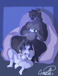 absurd_res anthro bodily_fluids butt canid canine canis cum digital_media_(artwork) duo edugta_(character) gaming genital_fluids genitals hi_res lagomorph leporid male male/male mammal penis playing_video_game rabbit scarth scarth_bonnie sex sucking wolf