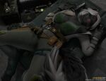 3d_(artwork) absurd_res black_body black_fur blender_(artwork) bra breasts bullet clothed clothing combat_cat_studio covered_breasts crate desert_eagle detailed_background digital_media_(artwork) digitigrade digitigrade_paws explosives feet female fur gas_mask gloves green_eyes grenade gun hair handgun handwear hi_res hindpaw holding_object holding_weapon huge_filesize inside jacket legs_up looking_at_viewer lying mammal marquez marquez_(wild_assault) mask mephitid military on_back open_clothing open_jacket open_topwear paws pistol pouch_(clothing) ranged_weapon skunk skunk_tail solo spread_legs spreading tail topwear underwear weapon whiskers white_body white_fur white_hair wild_assault yamimarik1994