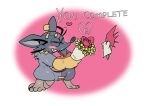  &lt;3 alexclimax anthro bouquet clothing digitigrade duo ear_tag fur gloves grey_body grey_fur handwear heart_(mad_rat_dead) hi_res holidays mad_rat_(character) mad_rat_dead male male/male mammal murid murine rat rodent toony valentine&#039;s_day 
