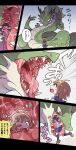  ambiguous_gender asian_mythology bodily_fluids dragon duo east_asian_mythology eastern_dragon female feral green_body green_eyes green_scales hi_res human ima_att japanese_text mammal mythology open_mouth saliva scales text translation_request vore 