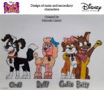 accessory betty_bob black_body black_collar black_fur black_nose blue_bow border_collie bow_ribbon boxer_(dog) brown_body brown_fur bulldog canid canine canis cindy_(pound_puppies) collar collar_tag collie cookie_(pound_puppies) disney domestic_dog female feral fur general_dolly group hair_accessory hair_bow hair_ribbon hasbro herding_dog hi_res house_collar_tag kerchief mammal marcelo_llauri mastiff molosser neckerchief neckwear pastoral_dog pink_body pink_bow pink_fur pink_kerchief pink_neckerchief pink_skin poodle pound_puppies pound_puppies_(2010) red_collar ribbons sheepdog traditional_media_(artwork) white_body white_chest white_fur white_paws