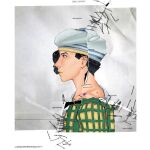  3boys birthmark black_hair blue_eyes checkered_sweater commentary dixie_cup_hat english_commentary from_side green_sweater hat higashikata_josuke_(jojolion) highres jewelry joestar_birthmark jojo_no_kimyou_na_bouken jojolion kira_yoshikage_(jojolion) kujo_josefumi male_focus military_hat multiple_boys photo_(object) profile sailor sailor_hat solo star_(symbol) sweater toniiocat white_hat yellow_sweater 