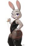 absurd_res anthro bunny_costume clothing costume disney female hi_res judy_hopps lagomorph latex latex_clothing leporid looking_at_viewer mammal rabbit solo vakira zootopia