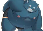 2026 anthro belly big_belly bulge clothing domestic_cat felid feline felis hi_res kemono male mammal moobs navel nipples overweight overweight_male simple_background solo trail_arnak underwear