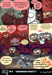 6_panel_comic absurd_res anthro avian bird bottomwear brown_body brown_feathers bruised bruised_eye chin_tuft clothing collared_shirt comic dialogue english_text facial_tuft feathers fur grey_body grey_fur half-closed_eyes happyroadkill hi_res humor khaki_pants male mammal mouse murid murine narrowed_eyes open_mouth open_smile orin_owl owl pants rodent shirt slightly_chubby slightly_chubby_anthro slightly_chubby_male smile speech_bubble sweatpants text topwear tuft
