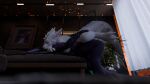 3d_(artwork) absurd_res albino animal_genitalia animal_penis anthro bodily_fluids claws cum cum_inside cum_on_belly cum_on_body cum_on_penis digital_media_(artwork) dragon duo ejaculation erection feral fur furred_dragon furred_scalie genital_fluids genitals hair hi_res hjortar horn inside lying male male/male moonfang mythological_creature mythological_scalie mythology nude orgasm penetration penis scalie sex simple_background size_difference stripes tail tapering_penis tappa_(hjortar)