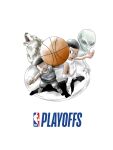  1990s_(style) 2boys alien anthony_edwards ball basketball_(object) basketball_jersey basketball_uniform copyright_name dark-skinned_male dark_skin highres howling justquoise looking_at_another minnesota_timberwolves multiple_boys national_basketball_association pokemon retro_artstyle san_antonio_spurs scene_reference shadow sportswear sugimori_ken_(style) very_dark_skin victor_wembanyama white_background wolf 