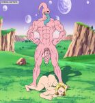  absurd_res android_18 balls big_balls big_breasts big_butt big_muscles big_penis blonde_hair breasts butt c18 dragon_ball dragon_ball_z duo female genitals hair hi_res hole_(disambiguation) huge_balls huge_breasts huge_butt huge_muscles huge_penis human humanoid landscape looking_down majin_buu male male/female mammal muscular navel nipples not_furry nude penis standing standing_behind text tongue tongue_out toppa url vein veiny_balls veiny_muscles veiny_penis 