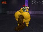 3d_(artwork) anthro anus backsack balls big_butt bowser_jr. butt digital_media_(artwork) dragon feces genitals hair hand_on_butt hi_res holding_butt kanebrentkoopa kerchief koopa looking_at_viewer looking_back male male_pooping mario_bros metal_bracelet mythological_creature mythological_scalie mythology nintendo penis ponytail pooping_in_public pooping_on_floor reptile scalie shell slightly_chubby smile smirk solo source_filmmaker_(artwork) spread_anus spread_butt spreading standing tecbuttlovefa thick_thighs turtle