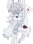 absurd_res accessory anthro bodily_fluids bound bovid caprine chain chained clothing collar cum cum_tube dreddy_(dreddyhypno) ear_piercing ejaculation eyebrow_piercing facial_piercing feeding_tube furgonomics genital_fluids genitals goat hair hi_res hooves horn humanoid_genitalia humanoid_penis imp latex latex_clothing latex_skinsuit leg_tattoo male mammal medical_instrument multi_horn penile penis penis_milking piercing red_piercing restraints scientific_instrument silver_(metal) silver_hooves skinsuit solo spade_tail straitjacket tail tail_accessory tailband takanuri tattoo tight_clothing white_hair
