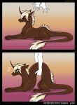  comic digital_drawing_(artwork) digital_media_(artwork) equis_universe female feral funny_face grabbing hi_res horn humor ki&#039;rinaes liquid meme paws shoked solo sunny_way 