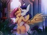 equid equine eyes_closed feathers female female/female feral fluttershy_(mlp) friendship_is_magic horn mammal my_little_pony partially_submerged pegasus rarity_(mlp) unicorn water white_body wings yellow_body yellow_feathers zero-sum 