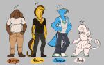  2020 absurd_res alfaro_(kaboozey) anthro avian bird blue_macaw blue_sky_studios bottomwear canid canine canis clothed clothing diego_(kaboozey) domestic_dog female footwear group hi_res jewelry kaboozey male mammal necklace oro_(kaboozey) pants partially_clothed poodle pooh_(kaboozey) reptile rio_(series) scalie shirt shoes snake topwear 