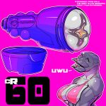  1:1 2020 advertisement alien bikini bogexplosion breasts clothed clothing digital_media_(artwork) english_text eyes_closed female halo_(series) microsoft muscular muscular_female penetrable_sex_toy pink_background sangheili sex_toy simple_background swimwear text uwu video_games xbox_game_studios 