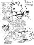  2023 :3 animal_humanoid black_and_white blush bottomwear breasts canid canine canis capcom card clothed clothing collar collar_tag crop_top dialogue domestic_cat domestic_dog dreadlocks english_text eyebrows eyewear facial_hair felid felid_humanoid feline feline_humanoid felis female floppy_ears footwear freckles gaydottiff glasses grin hair hoodie humanoid lagomorph leon_kennedy leporid logo mammal mammal_humanoid midriff monochrome navel open_mouth pants penny_(gaydottiff) poster_(object) rabbit resident_evil shelley_(gaydottiff) shirt shoes short_tail simple_background smile snout speech_bubble tail tail_tuft text topwear trans_(lore) trans_woman_(lore) tuft wearing_glasses white_background 