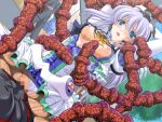  1boy 1girl 2000s_(style) :o amagi_nanaha blue_eyes blush breasts censored clothing_aside day game_asset grabbed_by_tentacles hetero long_hair magical_girl mahou_senshi_(series) mahou_senshi_symphonic_knights medium_breasts mosaic_censoring nipples non-web_source official_art open_clothes open_mouth open_shirt outdoors panties panties_aside panties_under_pantyhose pantyhose purple_hair rape saitou_natsuki self-datamine sex shirt solo_focus symphonic_sugar tentacles torn_clothes torn_pantyhose underwear vaginal variant_set visual_novel_cg white_panties 